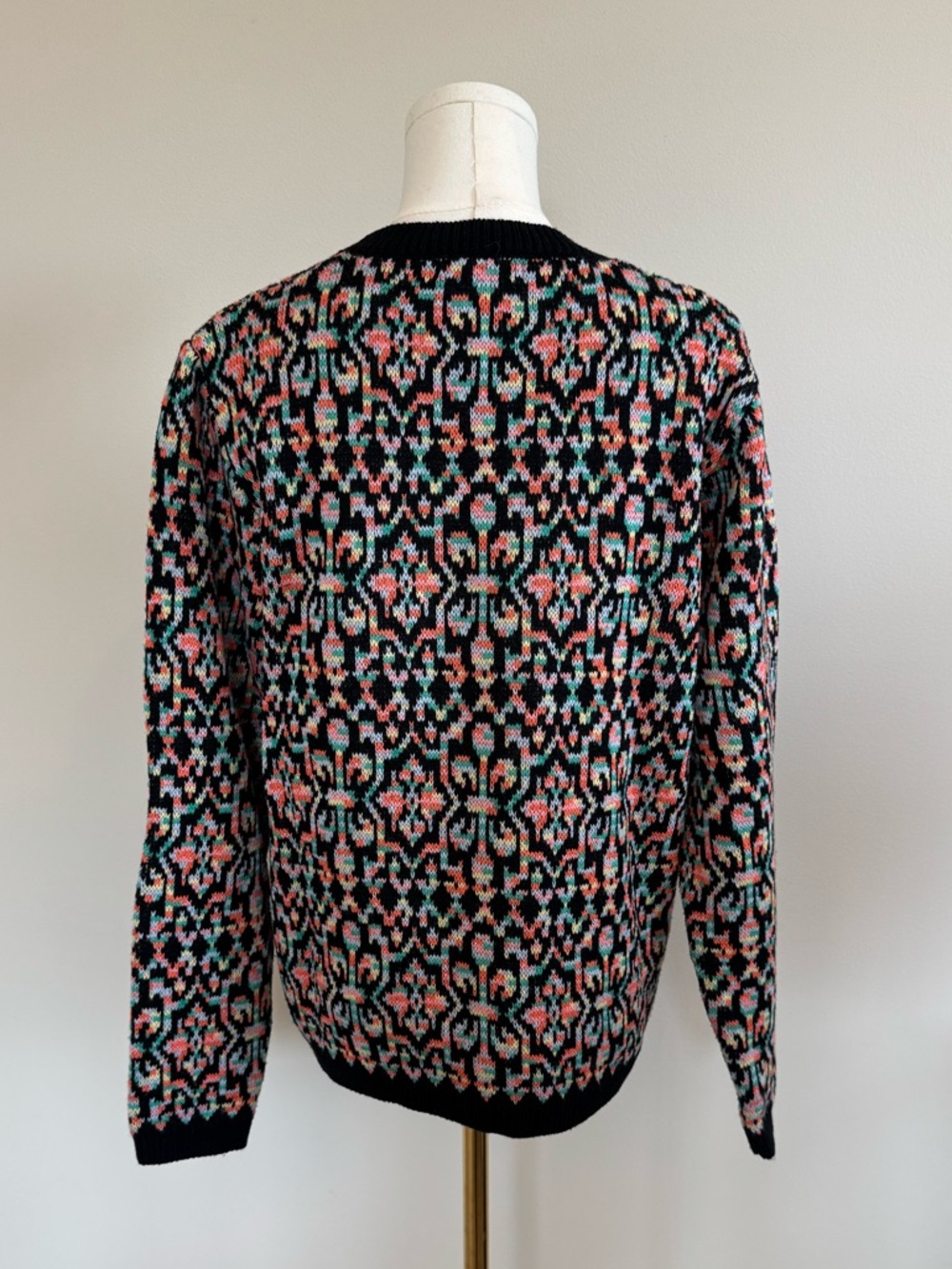 Crewneck Multicolor Patterned Sweater - Picture 2 of 6